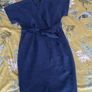 ASOS Navy Midi Wrap Dress
